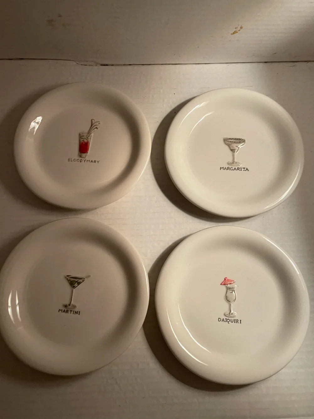 Pottery Barn Cocktail Appetizer Plates Set of 4 3D Image